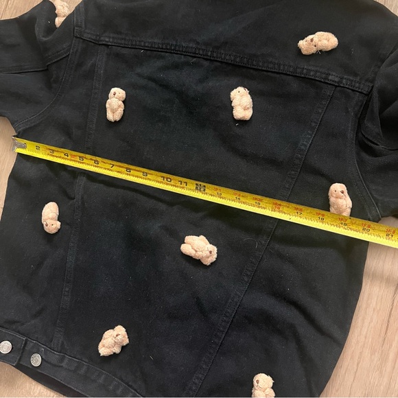 13DE Marzo Paris Mini Teddy Bear Cover Denim Jacket Coat Black Size S - RARE - Picture 9 of 9